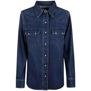 Filson, Dames, Blouses & Shirts, Blauw, Maat: L Katoen,