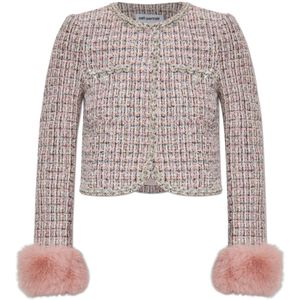 Self Portrait, Dames, Jassen, Roze, Maat: XS Tweed,