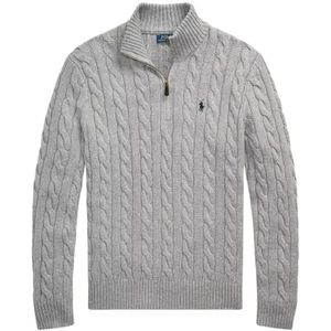 Polo Ralph Lauren - Schipperstruien - Grijs - Halve Rits - Effen