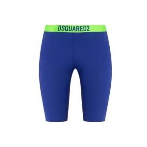 Dsquared2 Logo Cropped Leggings, Sign? J Collectie , Blue , Dames , Maat: S