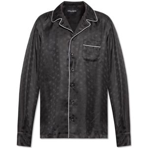 Dolce & Gabbana, Heren, Overhemden, Zwart, Maat: M Zijde,