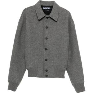Jacquemus, Heren, Jassen, Grijs, Maat: L Wol,