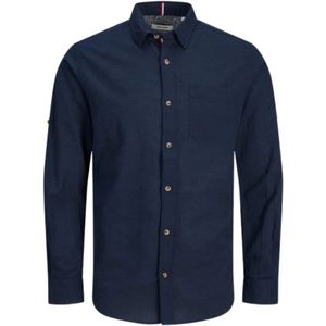 Jack & Jones, Heren, Overhemden, Blauw, Maat: S Katoen,