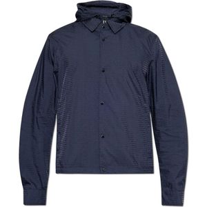 Emporio Armani, Heren, Jassen, Blauw, Maat: XL Polyamide,