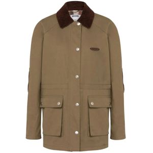 Moschino, Dames, Mantels, Groen, Maat: XS Corduroy,