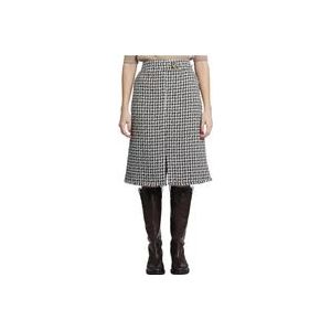 Lanvin Midi Rok met Franjezoom , Beige , Dames , Maat: L