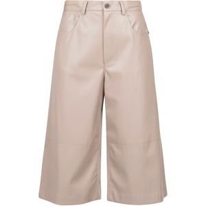 Ottod'Ame, Dames, Korte broeken, Beige, Maat: 2XS Leer,