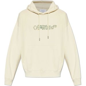 Off White, Heren, Sweatshirts & Hoodies, Beige, Maat: M Katoen,