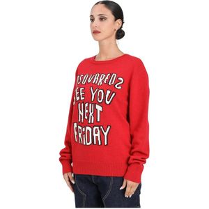 Dsquared2, Dames, Truien, Rood, Maat: S Wol,