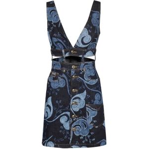 Versace Jeans Couture, Dames, Jurken, Blauw, Maat: S Denim,