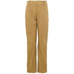 Bottega Veneta, Dames, Broeken, Bruin, Maat: 2XS Katoen,