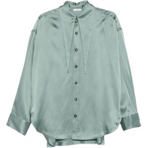Malo, Dames, Blouses & Shirts, Groen, Maat: 2XS Satijn,