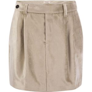 Brunello Cucinelli, Dames, Rokken, Beige, Maat: M Katoen,