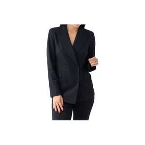 Twinset Moderne dubbelrijige blazer , Black , Dames , Maat: XS