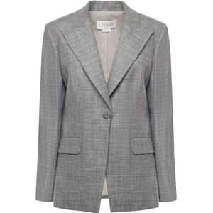 Genny, Dames, Jassen, Grijs, Maat: L Leer,