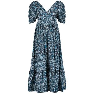 Fabienne Chapot Jurk  navy / turquoise / lichtblauw / wit