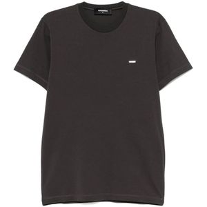 Dsquared2, Heren, Tops, Grijs, Maat: S Katoen,