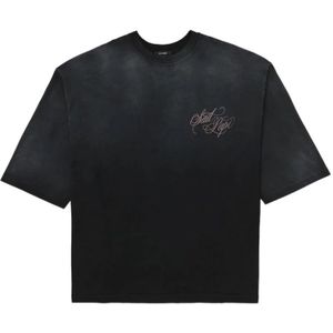 Willy Chavarria, Heren, Tops, Zwart, Maat: M Katoen,