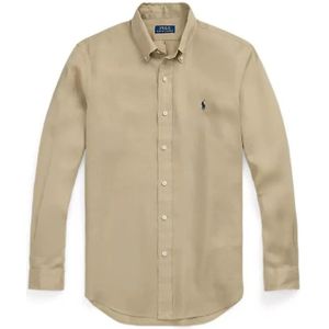 Polo Ralph Lauren - Overhemd - Beige - Linnen - Slim Fit - Button-Down