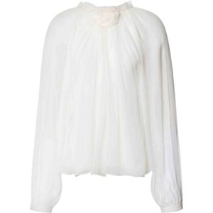 Alberta Ferretti, Dames, Blouses & Shirts, Wit, Maat: M Zijde,