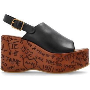 Chloé - Sandalen - Zwart - Platform Wedge