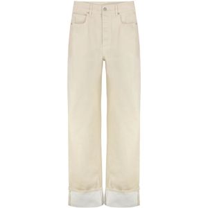 Bottega Veneta, Dames, Jeans, Beige, Maat: 2XS Katoen,