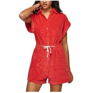 Pepe Jeans, Dames, Jumpsuits & Playsuits, Rood, Maat: S Katoen,