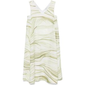 Peserico, Dames, Jurken, Groen, Maat: M Linnen,