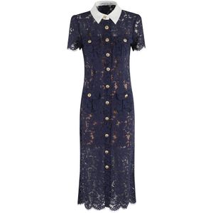 Self Portrait, Dames, Jurken, Blauw, Maat: S Polyamide,