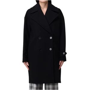 Twinset, Dames, Mantels, Zwart, Maat: M Poliester,