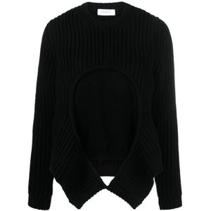 Off White, Dames, Truien, Zwart, Maat: XS Wol,