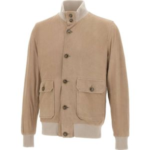 Barba, Heren, Jassen, Beige, Maat: 4XL Suède,