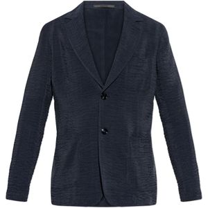 Giorgio Armani, Heren, Jassen, Blauw, Maat: L Katoen,