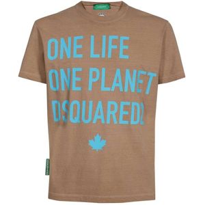 Dsquared2, Heren, Tops, Beige, Maat: XS Katoen,