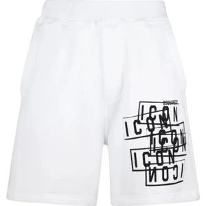 Dsquared2, Heren, Korte broeken, Wit, Maat: S Katoen,