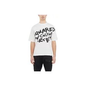 Dsquared2 Pop 80's Print T-Shirt , White , Heren , Maat: S