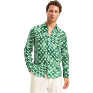 Peninsula, Heren, Overhemden, Groen, Maat: 2XL Linnen,