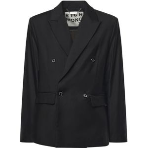 Richmond, Heren, Jassen, Zwart, Maat: M Leer,