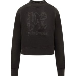 Palm Angels, Dames, Sweatshirts & Hoodies, Zwart, Maat: S Katoen,