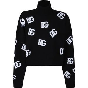 Dolce & Gabbana, Dames, Truien, Zwart, Maat: XS Wol,