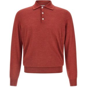 Brunello Cucinelli, Heren, Truien, Rood, Maat: L Linnen,