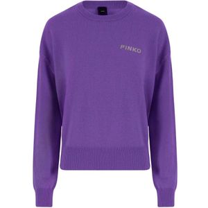 Pinko, Dames, Truien, Paars, Maat: L Wol,