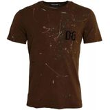Dolce & Gabbana - TSH86401 - T-shirt - Bruin - Katoen - Korte Mouwen