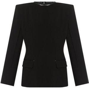 The Mannei, Dames, Blouses & Shirts, Zwart, Maat: M