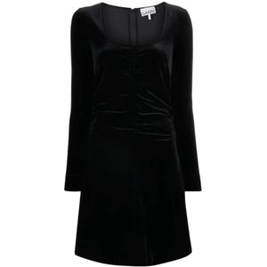Ganni, Dames, Jurken, Zwart, Maat: XS Velours,