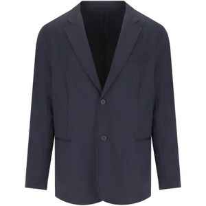 Emporio Armani, Heren, Jassen, Blauw, Maat: S Nylon,