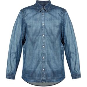 Diesel, Heren, Overhemden, Blauw, Maat: L Katoen,