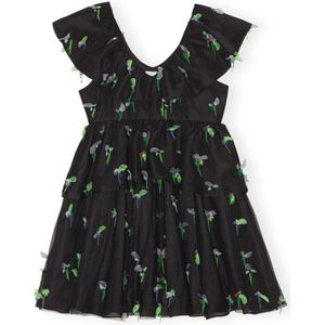 Ganni, Dames, Jurken, Zwart, Maat: S Chiffon,