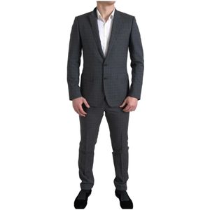Dolce & Gabbana - Martini - Kostuum - Zwart - 2-Delig - Geruit Grijs