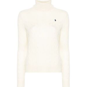 POLO RALPH LAUREN - Trui - Beige - Rolkragen - Kabelmotief